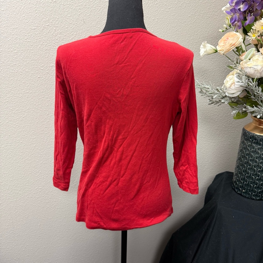 Blue Canyon Red Hope Holiday Top XL Christmas Graphic Shirt Made in USA Cotton - Picture 3 of 7